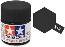 Tamiya #81518 Acrylic X-18 Semi Gloss Black Mini 10ml 1/3 oz Free Shipping