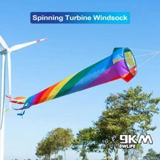 Rainbow Whirl Windsock Spinner Turbine Kite Tail Outdoor Hanging Line Laundry