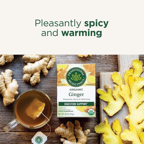 Caffeine-Free Organic Ginger Tea, 16 Bags Each Pack for Digestive Relief - 第 5/11 張圖片