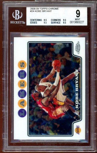 Kobe Bryant Card w/Lebron James 2008-09 Topps Chrome #24 BGS 9 (8.5 9.5 9.5 9.5) - 第 1/2 張圖片