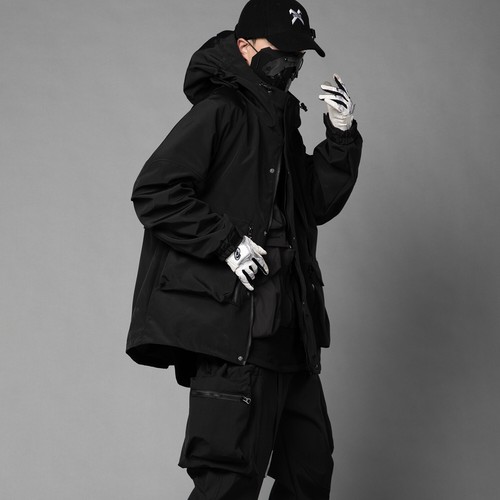 Niepce Giacca Streetwear Giapponese Uomo Urban Techwear Cappotto Completo Cerniera - Foto 27 di 36