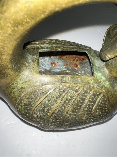 Antique Chinese Brass (Bronze) Goose Incense Burner - Picture 4 of 14