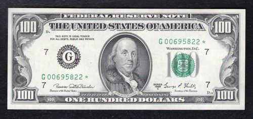 FR. 2166-G* 1969-C $100 *STAR* FRN FEDERAL RESERVE NOTE CHICAGO, IL GEM UNC - Picture 1 of 2