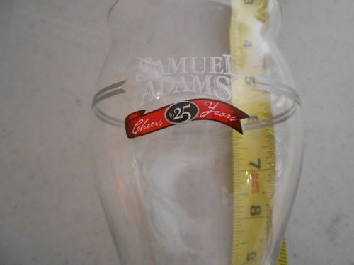 SAMUEL ADAMS BOSTON 25 TH SILVER ANNIVERSARY EDITION GLASS HTF BREW BAR 25 YEARS - Picture 2 of 2