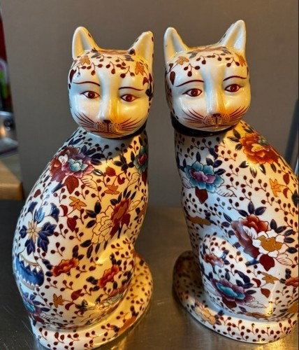 Pair of Chinese Imari Yi Qian Tang cats 28 cm - Picture 7 of 8
