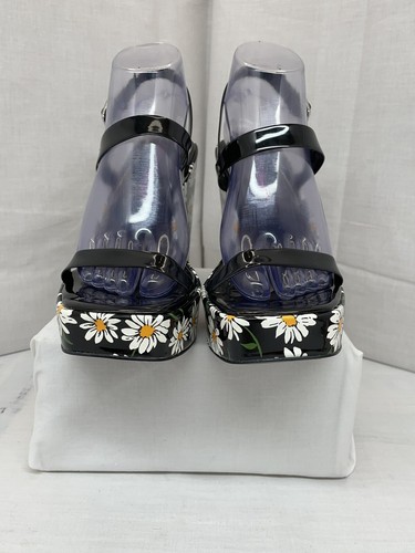 Betsey Johnson Landry Daisy Flower Wedge Platform Sandal Black Size 8M NWOT - Picture 3 of 8