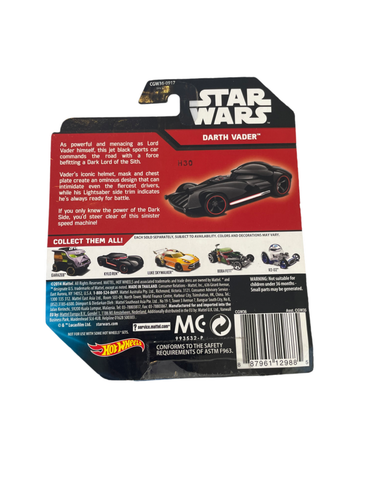 Hot Wheels Star Wars Darth Vader 2014 | Nuevo en tarjeta con plástico de teniente desgaste para tarjeta - Imagen 3 de 3