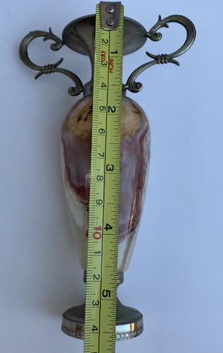 Vaso in miniatura Anfora Onice Marmo Vintage e Ottone, - Foto 7 di 8