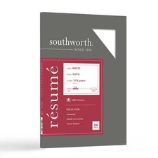 White Resume Paper, 8.5 X 11, 24 Lb./89 Gsm, Wove Finish, 100 Sheets