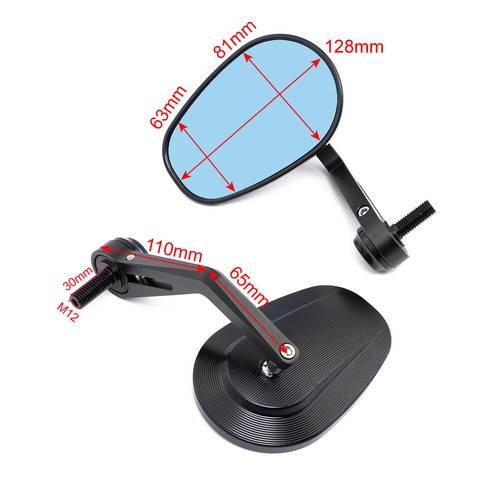 CNC Handlebar End Oval Side Mirror For BMW R nineT Scrambler Urban HP4 S1000R - Picture 7 of 9