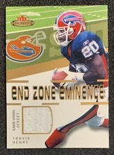 2003 Fleer Mystique #EZE-TH Travis Henry End Zone Eminence Game Used Jersey /100
