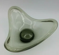 Per Lutken Design Fionia Bowl Signed Holmegaard Roughly 11 3/4" Wide Smoke Green