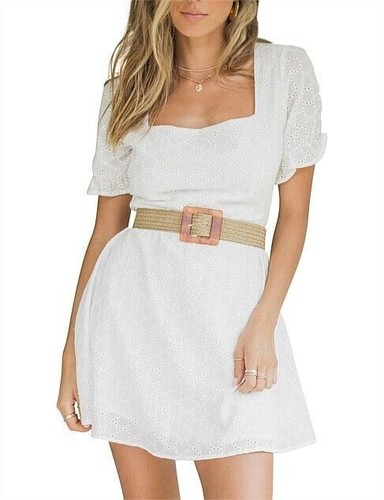 GIRL AND THE SUN Daisy Cotton White Broderie Mini Dress NWT Size M - Picture 4 of 10