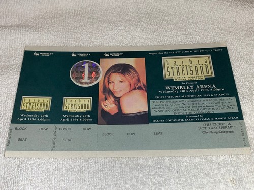 BARBRA STREISAND UNBENUTZTES KONZERTTICKET WEMBLEY ARENA UK 20. APRIL 1994 POP UK - Bild 1 von 6