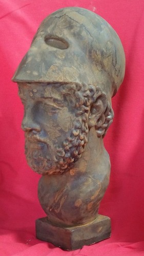 Busto Pericles Escultura Griega Περικλ ς Regla de Decoración del Hogar Atenas Acabado de Óxido de Metal - Imagen 2 de 4