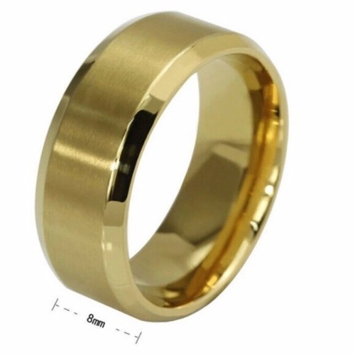 Anillo Charles - Alianza de boda de titanio dorado para hombre - Imagen 13 de 19