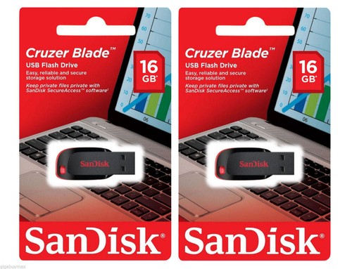 Lot of 2 Sandisk Cruzer Blade 16GB USB 2.0 Memory Flash Drive SDCZ50-016G Pack - Picture 6 of 6