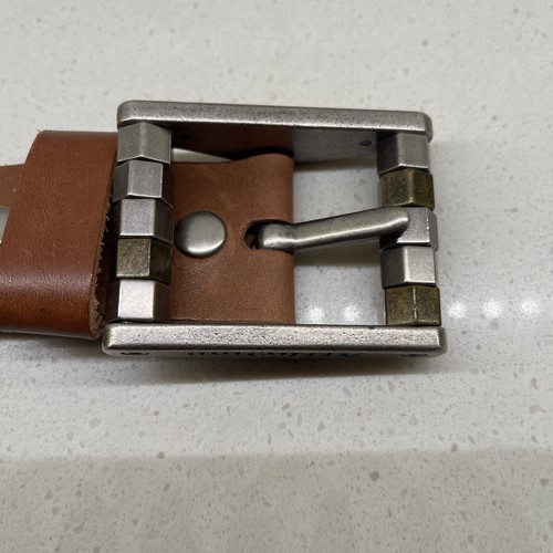 RARE Affliction Men's Tan Leather Studded Belt Size Large - Picture 8 of 14
