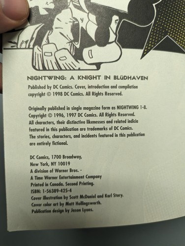 Nightwing Vol 1 A Knight in Bludhaven TPB Graphic Novel 1998 DC Comics Dixon - Picture 4 of 6