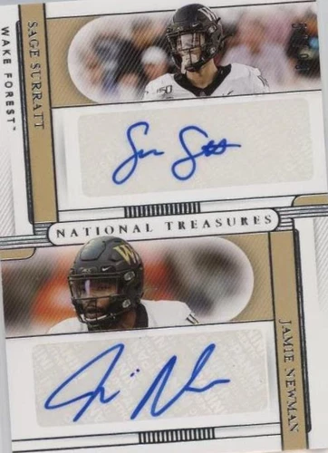 2021 Panini National Treasures Collegiate Jamie Newman Sage Surratt #DS-WF