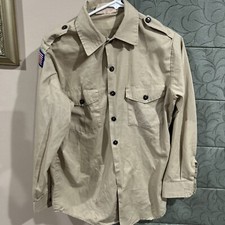 Boy Scout BSA UNIFORM SHIRT Men  s Small Long Sleeve Tan G67