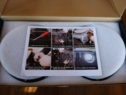 7" Round LED Headlights For Jeep Wrangler JK 2007-17 - Picture 3 of 9