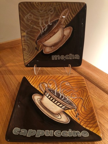 Certified International Coffee Break Kate McRostie 8.75" Salad Desert Plates S2 - 第 1/8 張圖片