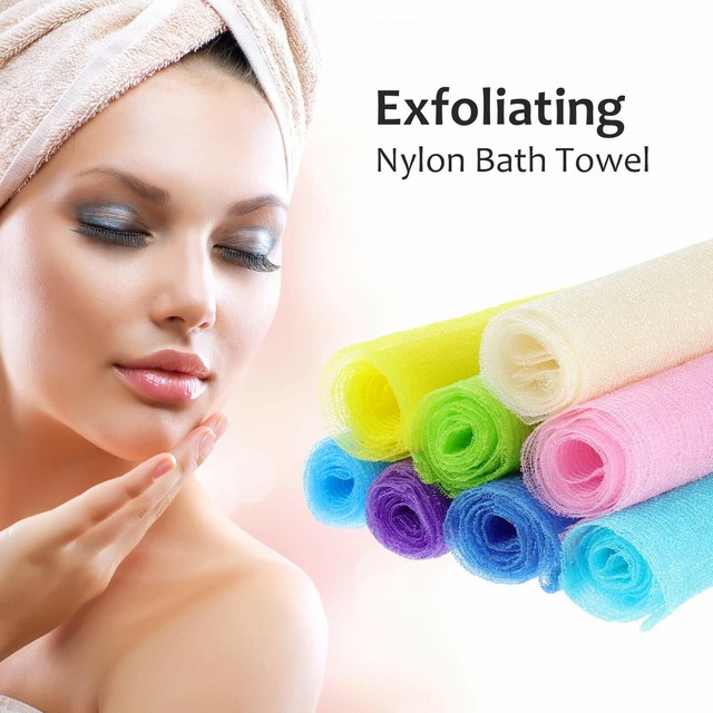 Japanese Exfoliating Nylon Bath Body Wash Towel Scrub Cloth Pink Made