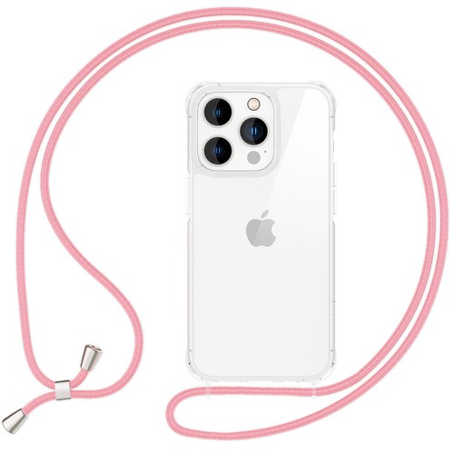 Hybrid Hülle mit Band für iPhone 16 Pro Max, Klare Handyhülle Kette zum Umhängen - Bild 37 von 57