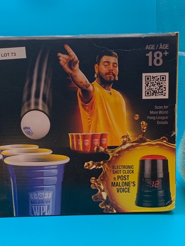 Post Malone’s World Pong League Game Set W/ Electric Shot Clock - Picture 3 of 7