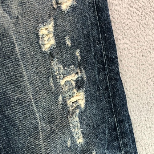 Vintage Diesel Jeans Herren 36x28 Blau Mharky Slim Distressed Verblasst Y2K Baumwolle Italien - Bild 4 von 18