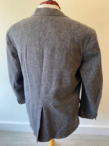 VINTAGE mens JOS.A.BANK grey herringbone pure wool sports jacket blazer 42" - Picture 9 of 9