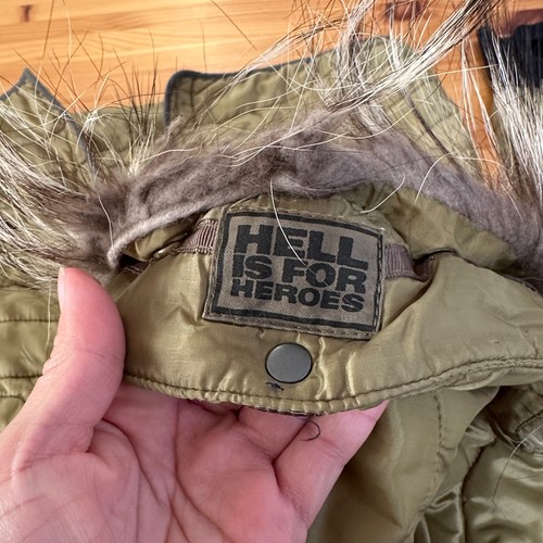 Hell is for Heroes Jacke Damen M leicht wattiert Fellbesatz Militär Mantel Armeegrün - Bild 14 von 18
