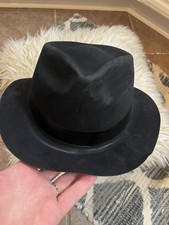Black Plastic Gangster Hat Roaring 1920s Party Costume Fedora Gentlemen Club