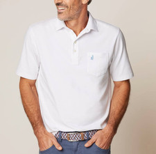 JOHNNIE-O HANGIN' OUT WHITE ORIGINAL 4 BUTTON POLO SHIRT JMPO3000BT SZ 2XL