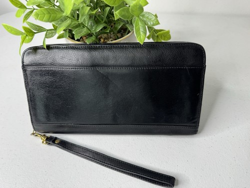 Vtg Passport Wallet Portfolio Black Leather Zip-Around Mark Phillip Photo I.D. - Picture 7 of 8