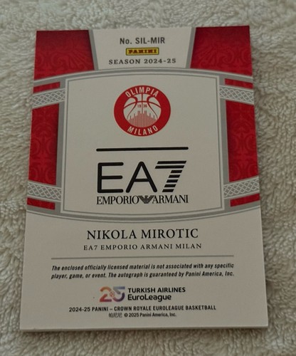 2024-2025 Panini Crown Royale Euroleague - Nikola Mirotic Silhouettes Auto 4/25 - Picture 4 of 4
