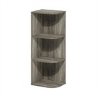 Furinno Pasir 3-Tier Corner Open Shelf Bookcase French Oak