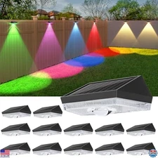 Solar Fence Lights 12 Pack - IP65 Waterproof RGB with 10 Modes for Outdoor Use