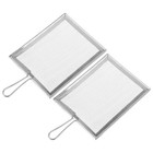 2Pcs Edelstahl Schlammsieb Filter Sieb Sieb Keramik Werkzeuge (Silber)