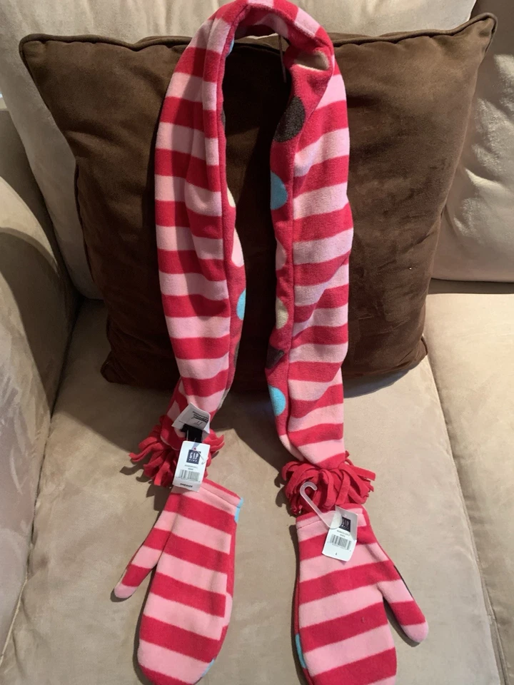 ¡NUEVO CON ETIQUETAS! Juego de manopla y bufanda reversibles GAP para niñas 🧣 talla L Foto 2 de 4