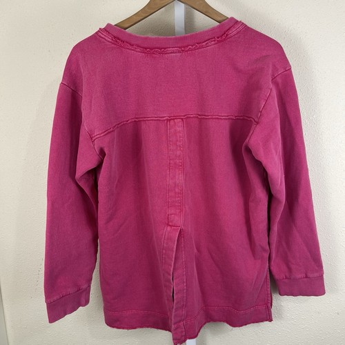 Anthropologie Pilcro Split Hem Tunic Sweatshirt Womens L Large Pink - Picture 5 of 7