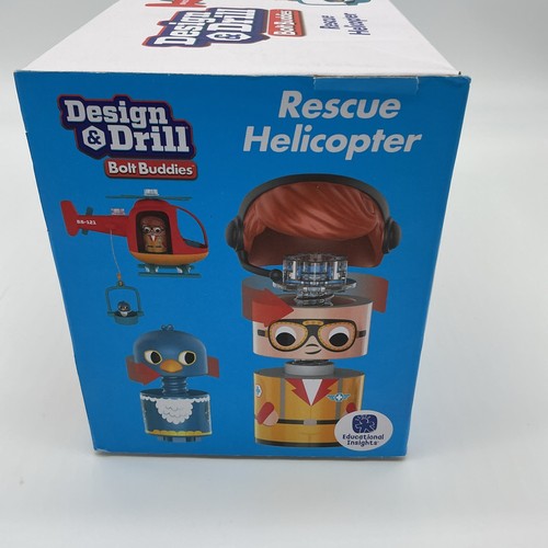 NEW Educational Insights Design & Drill Bolt Buddies Rescue Helicopter Toy Set - Picture 4 of 8