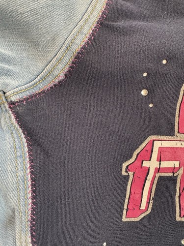 PINK FLOYD 70s Upcycled Denim Jacket Retro Vintage Rock And Roll Kids Unisex 7/8 - Picture 11 of 12