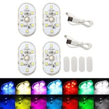 4X LED Wireless Lights Underglow 7 Color USB Rechargeable Automotive Neon Lights