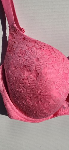 No Boundaries Bra 38DD Pink Floral Lace Underwire Padded Everyday Support - Picture 4 of 6