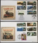 GB Benham 2007 Glorious Wales Generic Sheet + Labels on First Day Cover Pair