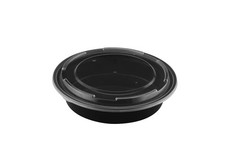 48oz Round Microwaveable Container with Lid, 150 Sets (50/6)