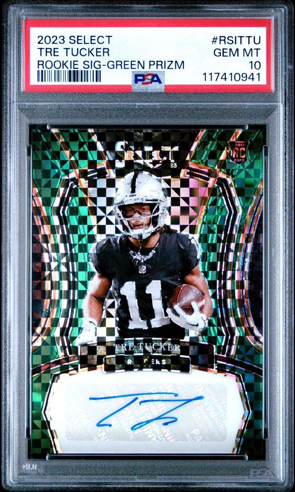 Tre Tucker Panini Select Rookie Signatures #RSITTU Green