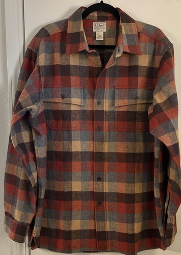 L.L. Bean Herren Karo Flanell Traditional Fit Gr. L Langarm 277981